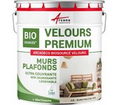 Pintura terciopelo para pared y techo : arcadeco biosourcée terciopelo - 2.5 l (+ ou - 30m² par couche) blanco perla - ral 1013 - arcane industries