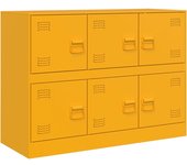 Aparador | aparador de comedor | armario de cocina de acero amarillo mostaza 99x39x73 cm cfw71283