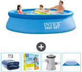 Paquete de piscina - intex - alrededor - 305x305x76 cm + accesorios cb8