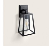 Ledkia lámpara de pared exterior aluminio y cristal karan negro