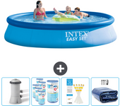 Paquete de piscina - intex - alrededor - 396x396x84 cm + accesorios cb86