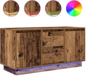 Mueble de tv | mueble de salón | mesa de tv con luces led madera vieja 100x41x50 cm cfw90637