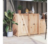 Vidaxl armario de cocina de exterior madera maciza de pino