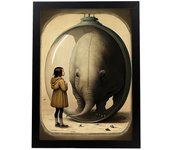 Nacnic poster zoo del futuro en estilo surrealismo cinematográfico ilustraciones y grabados de historieta abstracta y artística para a3 marco negro