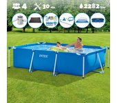 Paquete de piscina - intex - rectángulo - 260x160x65 cm + accesorios cb97