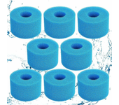 Esponja filtrante, cartucho de filtro de espuma, espuma filtrante para piscina,filtro de espuma para spa, piscina y jacuzzi (8 unidades, azul)
