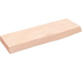 Estante de pared 60x20x4 cm madera maciza de roble sin tratar