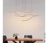 Lámpara colgante larga led regulable ondas negras luminosas 112 cm - portofino