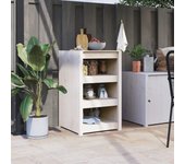 Mueble de cocina exterior blanco de madera maciza de pino