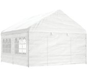 Maison exclusive - cenador con techo polietileno blanco 4,46x4,08x3,22 m
