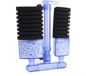 Bomba de aire con filtro para acuario, bomba de oxígeno bioquímico con esponja para suministros para mini peceras (xy-2885 (negro))