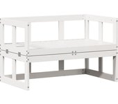 Banco sofá de jardín extensible madera maciza de pino blanco
