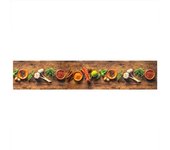 Alfombra de cocina | tapete para la cocina lavable terciopelo dibujo especias 60x300 cm cfw65207
