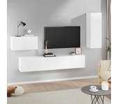 Set de muebles para tv 4 piezas madera contrachapada blanco