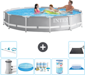 Paquete de piscina - intex - alrededor - 366x366x76 cm + accesorios a2139