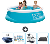 Paquete de piscina - intex - alrededor - 183x183x51 cm + accesorios cb62
