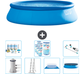 Paquete de piscina - intex - alrededor - 457x457x122 cm + accesorios cb45