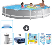 Paquete de piscina - intex - alrededor - 366x366x76 cm + accesorios cb22