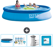 Paquete de piscina - intex - alrededor - 396x396x84 cm + accesorios cb2