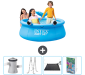 Paquete de piscina - intex - alrededor - 183x183x51 cm + accesorios cb128