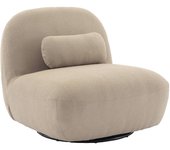 Silla giratoria 360 borreguito texturizada, spino, beige, 85x85x75 cm