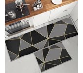 (b) tapete de cocina antideslizante y lavable, 2 piezas, tapete de cocina antideslizante de mármol dorado frente al fregadero para cocina, lavadero,