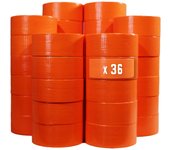 Cinta adhesiva de tela naranja - rollo de cinta adhesiva de 50 mm x 33 m para la fijación de lonas, cables y alambres - caja de 36 rollos