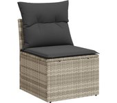 Silla jardín | silla de exterior | sillon jardín sin reposabrazos con cojines ratán pe gris claro cfw706595