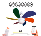 Ventilador de techo con luz silencioso dc con mando brochina blanco 77 cm invierno-verano color luz regulable