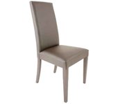 Silla de madera a juego tapizada en ecopiel gris tórtola 47x47xh.101 cm