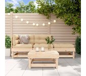 Juego de muebles de jardín 4 piezas | conjunto de comedor | conjunto de descanso madera maciza de pino cfw746645