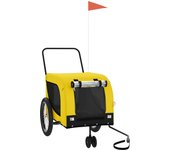 Remolque bicicleta mascotas hierro tela oxford amarillo negro cfw18156