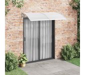 Marquesina para puerta gris 200x100 cm policarbonato vidaxl