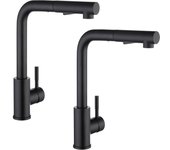 2pcs cecipa max grifo mezclador de cocina negro con rociador extraíble, grifo para fregadero de cocina con rotación de 360°, 2 modos de rociado