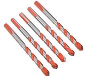 5 piezas de brocas multifuncionales con apertura de orificios y mango triangular de carburo, herramientas de hardware