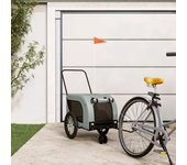 Remolque de bicicleta para mascotas gris y negro