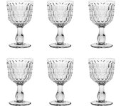 Lote de 6 copas de vidrio transparente soplado h&h cl 30