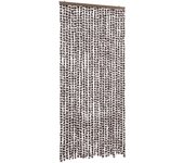 Cortina mosquitera | mosquitera mosquitera chenilla marrón y blanco 100x220 cm cfw52027