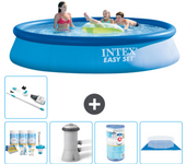 Paquete de piscina - intex - alrededor - 396x396x84 cm + accesorios a730