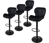 Juego de 4 taburetes de bar regulables en altura taburete de bistro taburete de