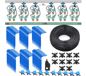 Sistema de riego para jardín, kit de riego por goteo de 8 l de flujo constante de 4 vías, kit de riego automático con manguera de 20 m