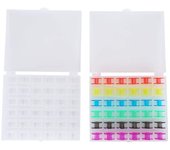 Bobina hueca de plástico transparente y colorida para máquinas de coser domésticas.