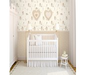 Papel pintado pared estrellitas sobre fondo beige - little stars beige fine decor - rollo de 10 m x 0,53 m