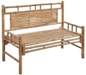 Banco de jardín | silla de jardín con cojín bambú 120 cm cfw31783