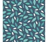Papel pintado floral hojas azules