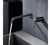 Imex - grifo monomando lavabo empotrado | grifo baño mezclador agua fria y caliente | serie monza | color black gun metal