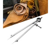 Compás de acero al carbono con espaciado de doble aguja, herramienta para artesanía en cuero, compás divisor de línea con ala de trazado (moselotaict5