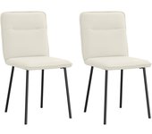 Pack 2 uds sillas de comedor | silla de cocina terciopelo crema cfw84024