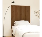 Cabecero，cabecero de cama，panel de cabecera cama pared，panel de cabecera，decoración de pared madera maciza pino marrón miel 95,5x3x110cm cfw77062