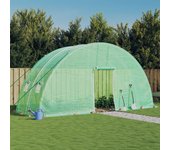 Invernadero con estructura de acero verde 12 m2 6x2x2,85 m